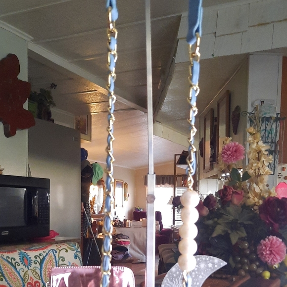 Badgley Mischka Blue Tweed Shoulder Bag - Picture 2 of 6